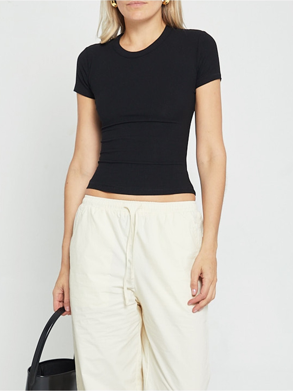 NWT CAARA soft lounge t shirt size Medium M black ribbed skims few moda